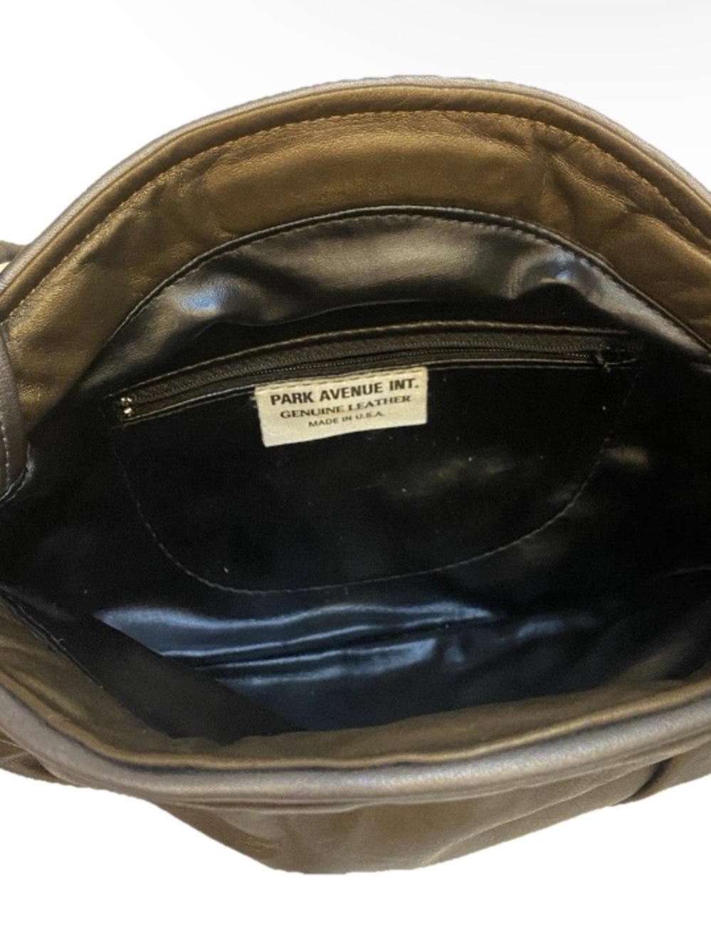 Park Avenue Int. VTG Genuine Leather Purse/Clutch/Shoulder Bag ,Green Metallic - Picture 3 of 4